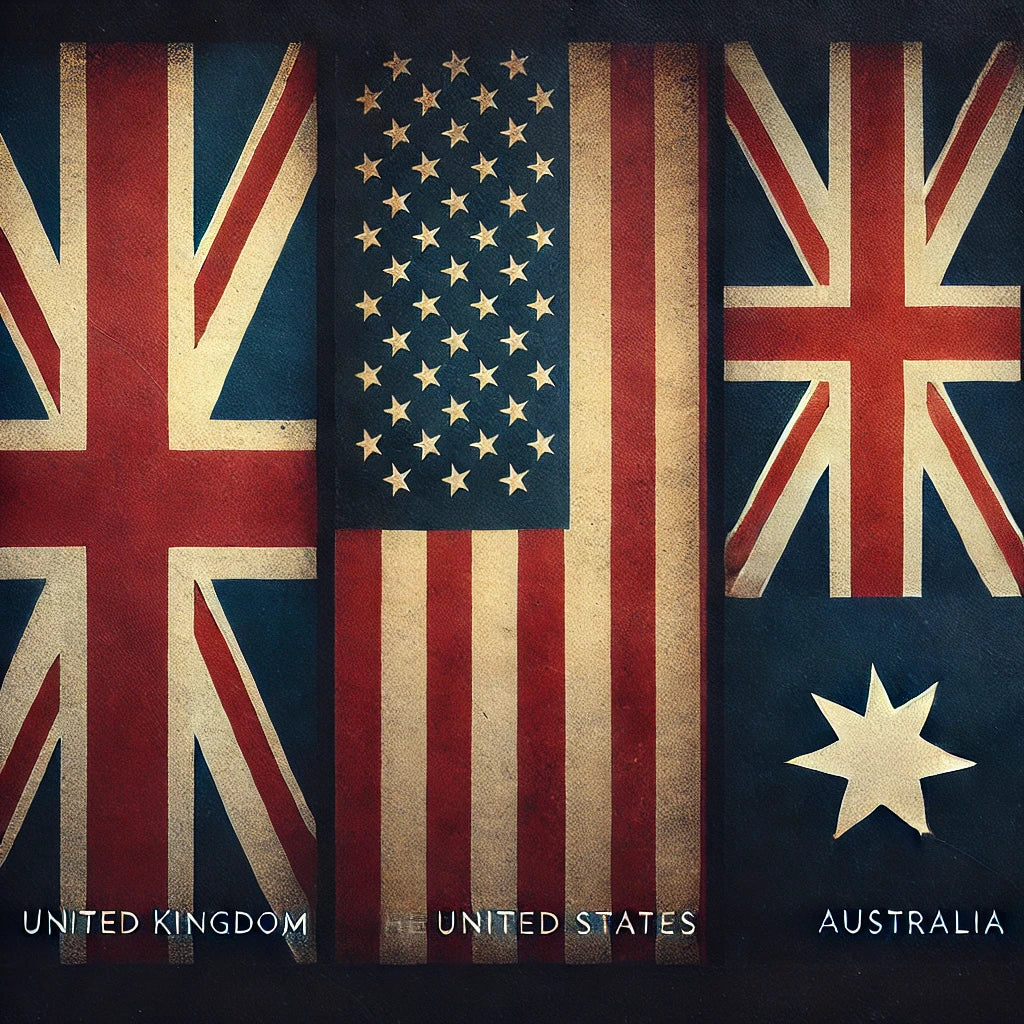 UK, US and AUS flag
