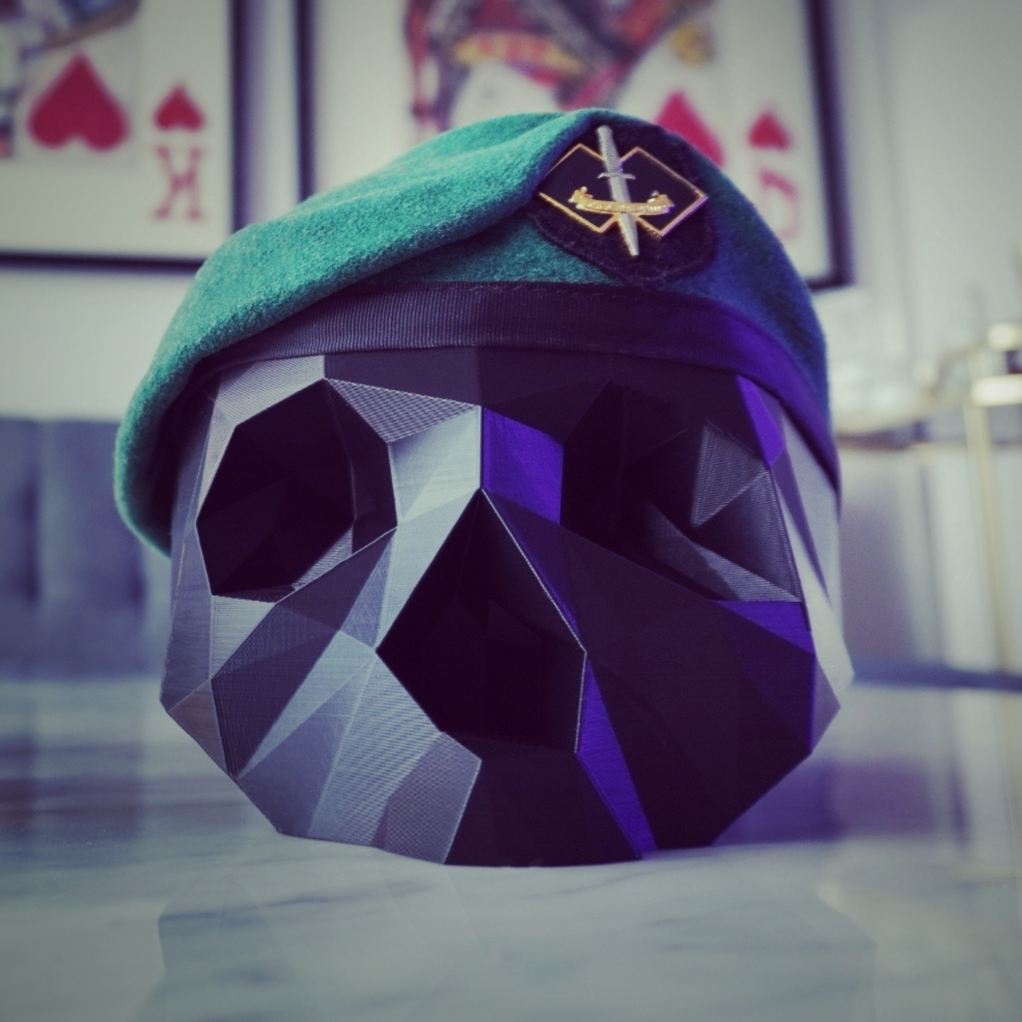 Green military beret