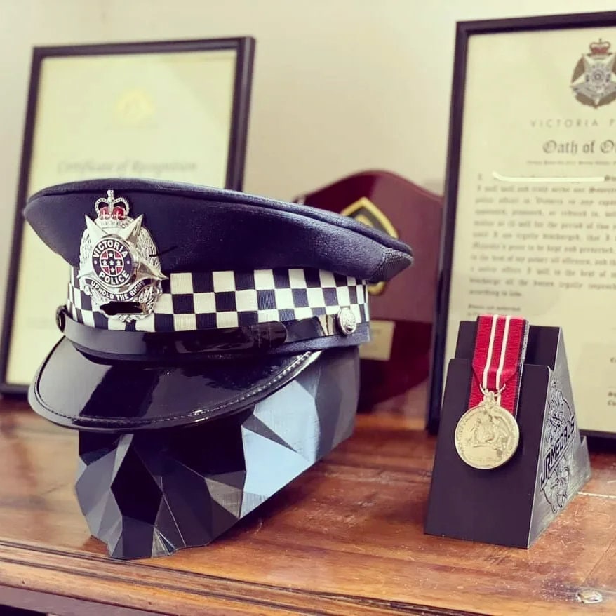 Victoria Police Service Cap on Display