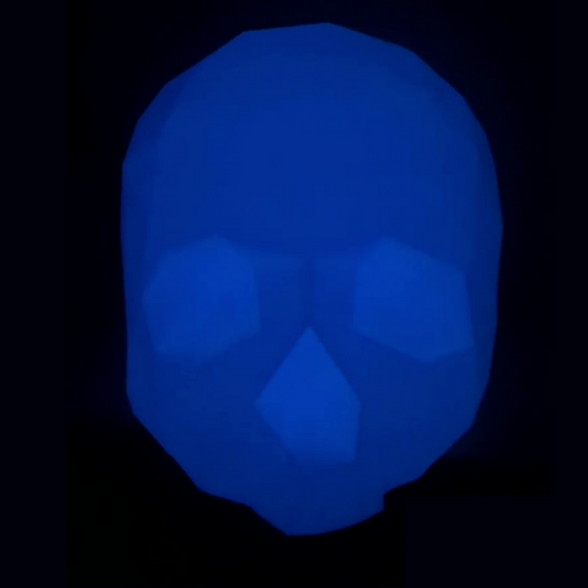 Dark blue skull display